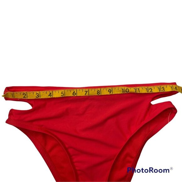 VYB Vicious Young Babes Side Slit High Waist High Leg Bikini Bottom Red Size M - Picture 6 of 6